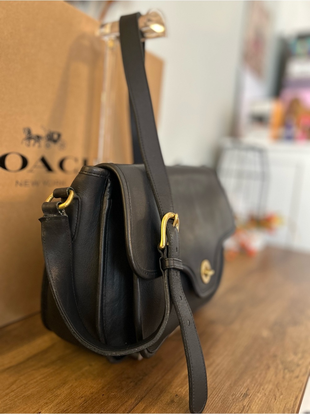💙 VINTAGE COACH LENOX | NAVY GLOVE-TANNED LEATHER 💙 - Picture 4 of 16